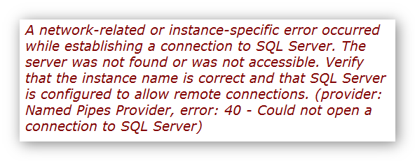 SQL Server Exception Message