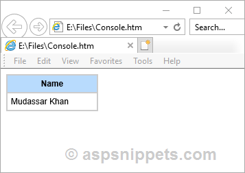 Create HTML File in Console Application using C# and VB.Net