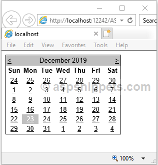Set Custom Date as Today's Date (Selected Date) in ASP.Net Calendar