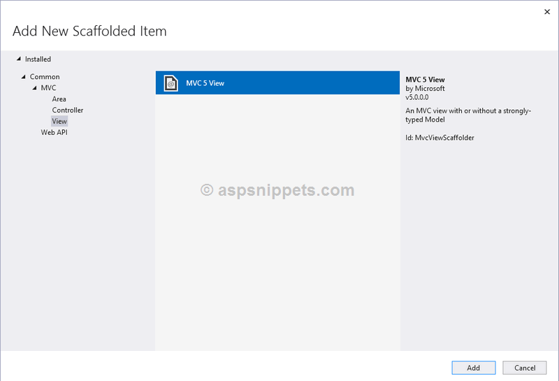 ASP.Net MVC Hello World Tutorial with Sample Program example