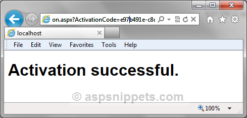 Send user Confirmation email after Registration with Activation Link in ASP.Net