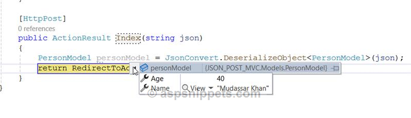 ASP.Net MVC: POST JSON to Controller without AJAX