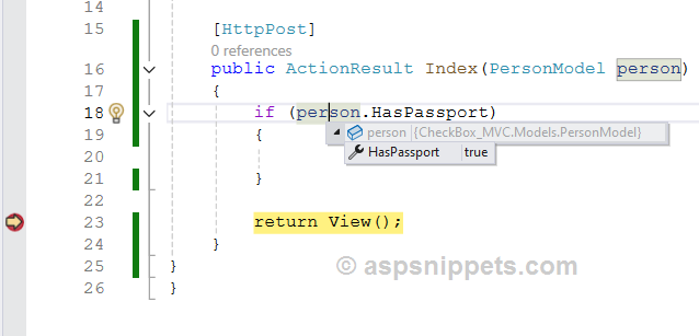 Using HtmlCheckBoxFor in ASPNet MVC