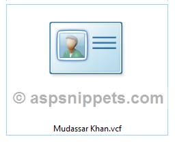 Read and Import vCard (.VCF) file information in ASP.Net MVC
