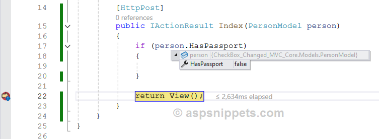CheckBox Check Changed event in ASP.Net Core