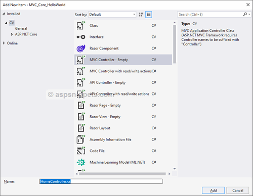 Net Core 10: ASP.Net Core Hello World Tutorial