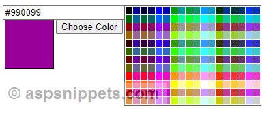 AJAX Control Toolkit Color Picker Control in ASP.Net