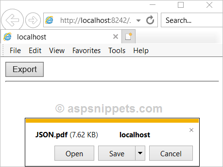 Convert (Export) JSON string as PDF using JavaScript