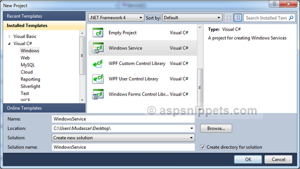 Simple Windows Service that runs periodically and once a day at specific time using C# and VB.Net