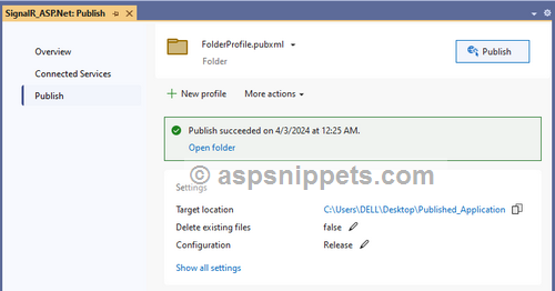 Publish web application in Visual Studio 2022
