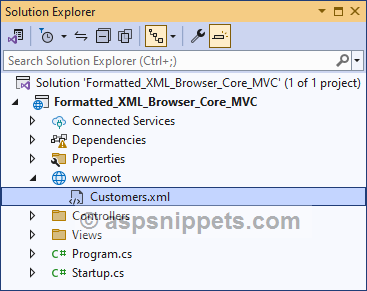 ASP.Net Core: Display Formatted XML in Browser