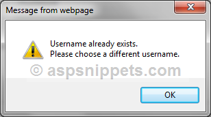 Simple User Registration Form Example in ASP.Net