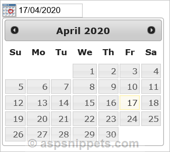 jQuery DatePicker: Display Calendar Icon (Image) inside TextBox
