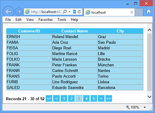 Client side paging in ASP.Net GridView using jQuery AJAX